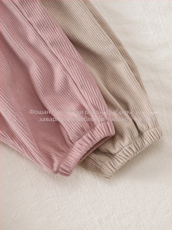 Унисекс детски спортно-ежедневни панталони от памучно-полиестерова смес, с талия средна височина и еластичен колан, за деца на възраст 1–3 години, пролет и есен.