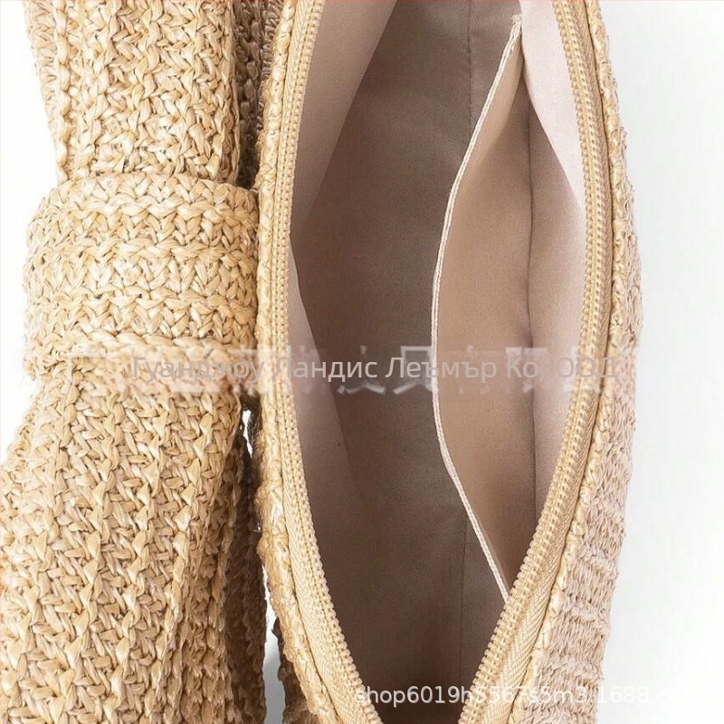 Чанта за ръка с форма на панделка, тъкана полиестерна, цип, пролет 2025