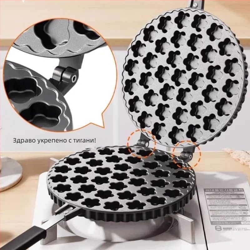 37-частен комплект форми за кекс Plum Blossom, алуминиева сплав, антипригарни, включва ролка за яйца и тава за печене