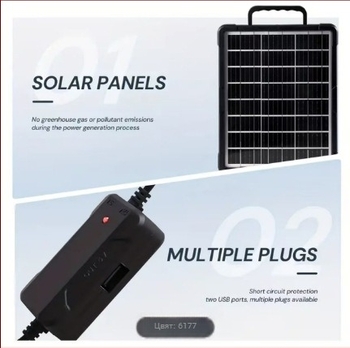 Соларен панел за зареждане 20W, 12V, USB порт, IP67, модел HJ-3115