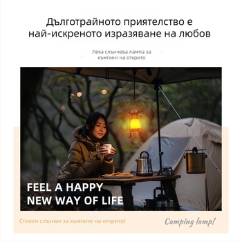 LED палаткова лампа с презареждаща батерия, преносима за къмпинг, 3.7V, 3W, сензорен превключвател