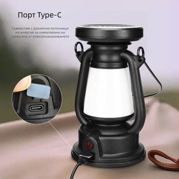 LED палаткова лампа с презареждаща батерия, преносима за къмпинг, 3.7V, 3W, сензорен превключвател