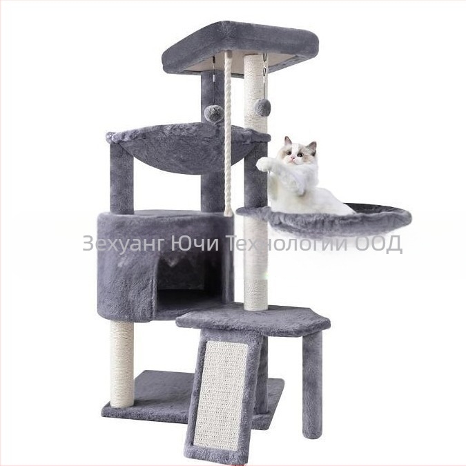 Котешка катерачна рамка, гнездо и дърво — сваляемо и измиваемо, от сизал, стил пасторален (Материал: Сизал; Внос: Не; Стил: Пасторален)