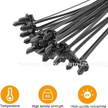 Moon Fox Самозаключващи се найлонови кабелни връзки за двигателен отсек, комплект 160 бр., за автомобилна вътрешна и външна употреба