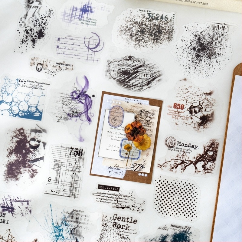 Комплект стикери – винтидж стил, печатна техника, самозалепящи; марка Yuxian, код W-TZ-9266