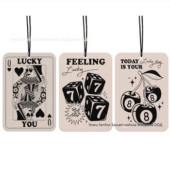 6 части комплект двустранни късметлийски покер карти за аромат за кола – висящ аксесоар за интериор на автомобил и гардероб