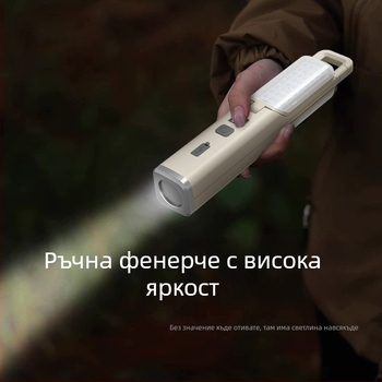 LED къмпинг лампа, сгъваема, преносима, презареждаща се, 3.7V 10W, за палатки и общежития, с висящ монтаж