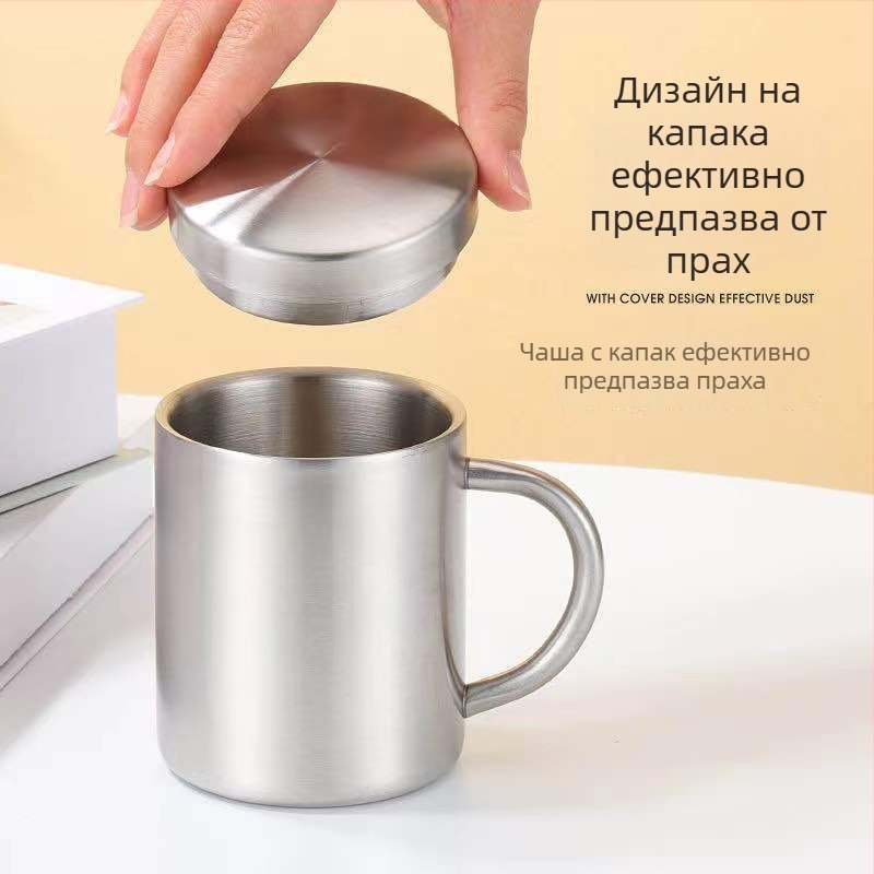 304 неръждаема стомана чаша със капак, двойно-слойна изолация, модерен минималистичен стил, подходяща за бизнес подарък