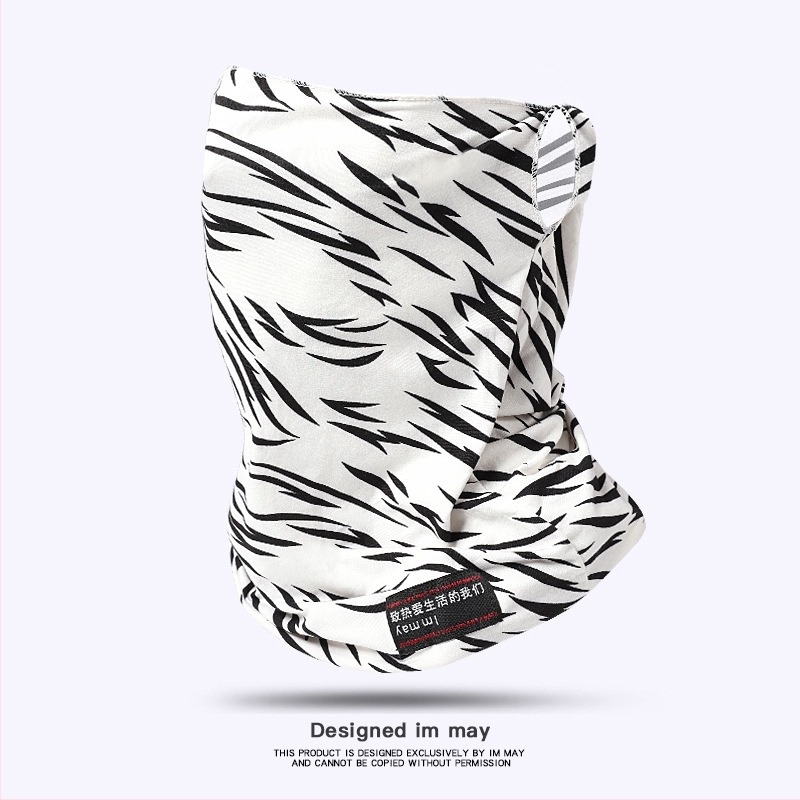 Маска за езда с защита на шията и слънцезащита, половин покриване на лицето, полиестерна тъкан 61–70%