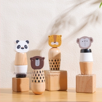 Дървена играчка за сглобяване с гайки и болтове, модел PMZ2208, за деца на 4-6 години