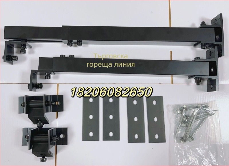 Държач за соларен панел от алуминиева сплав AL6005-T5, регулируем 15–30°, преден и заден крак, тегло 2