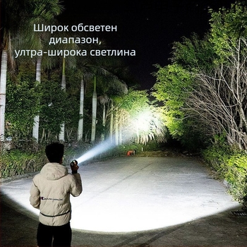 Преносим LED фенер с увеличение — Jigobird LED чип, ABS корпус, презареждащ се, дълъг живот на батерията