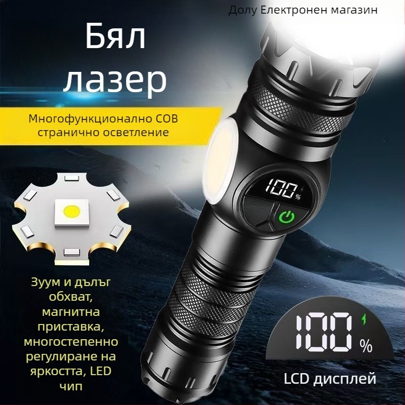 Преносим LED фенер с увеличение — Jigobird LED чип, ABS корпус, презареждащ се, дълъг живот на батерията