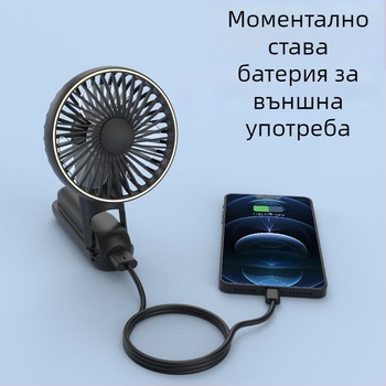 Вентилатор за врата с водно охлаждане, безчетков мотор, DC захранване, мощност 1W, ръчно регулиране на скоростта чрез въже