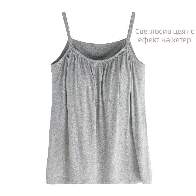 Дамски потник с презрамки, еластичен модел, смес модал и вискоза, висока еластичност, стандартна дължина 50–65 cm