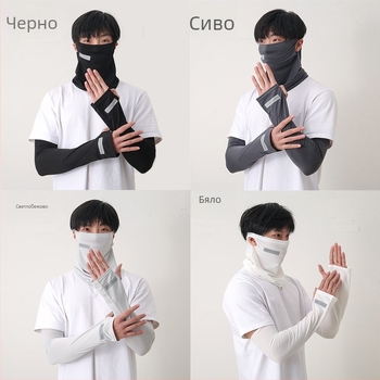 UV защита за лице и шия с ушни ластици, Ice Silk плат, памучна основа, свеж и сладък стил, пролет 2025