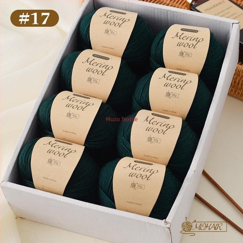 Прежда от мерино вълна за ръчно плетене, 4-нишкова, 7S, домашна вълна, марка Muzo