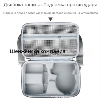 Сгъваем кейс за защита на дрон DJI Flip с отделение за дисплей и дистанционно, EVA материал, сгъваем дизайн, през рамо