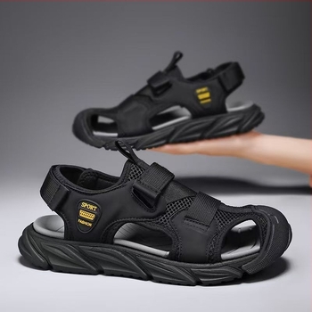 Мъжки спортни сандали с дишаща мрежа — гумена подметка, горна част от синтетична кожа, дишащи и издръжливи