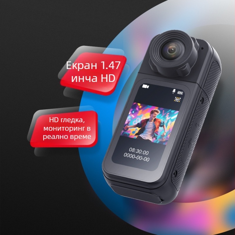 S83 спортна камера, монтирана на пръста, 1080P HD, компактна за велосипедни снимки, 1.47-инчов LCD, TF карта за съхранение, ABS корпус, 350mAh батерия