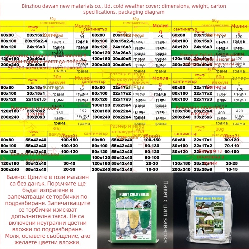 Da Wan Gardening Нетъкано анти-замръзващо покривало за растения – външна защита от студ за двор, градина и озеленяване