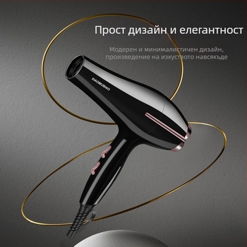 Професионален сешоар за коса за фризьорски салон, 850W, 2 скорости на въздуха, концентраторна насадка, защита от прегряване, 220V