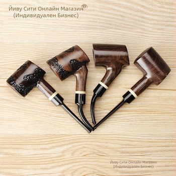 Пушаческа дървена тръба, ръчна изработка, старомоден тютюнев аксесоар, 9 мм филтър