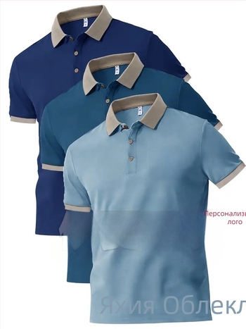 Поло риза с персонализирано печатано лого, графика, къс ръкав, яка; полиестер 96%+ в синтетично смесено влакно