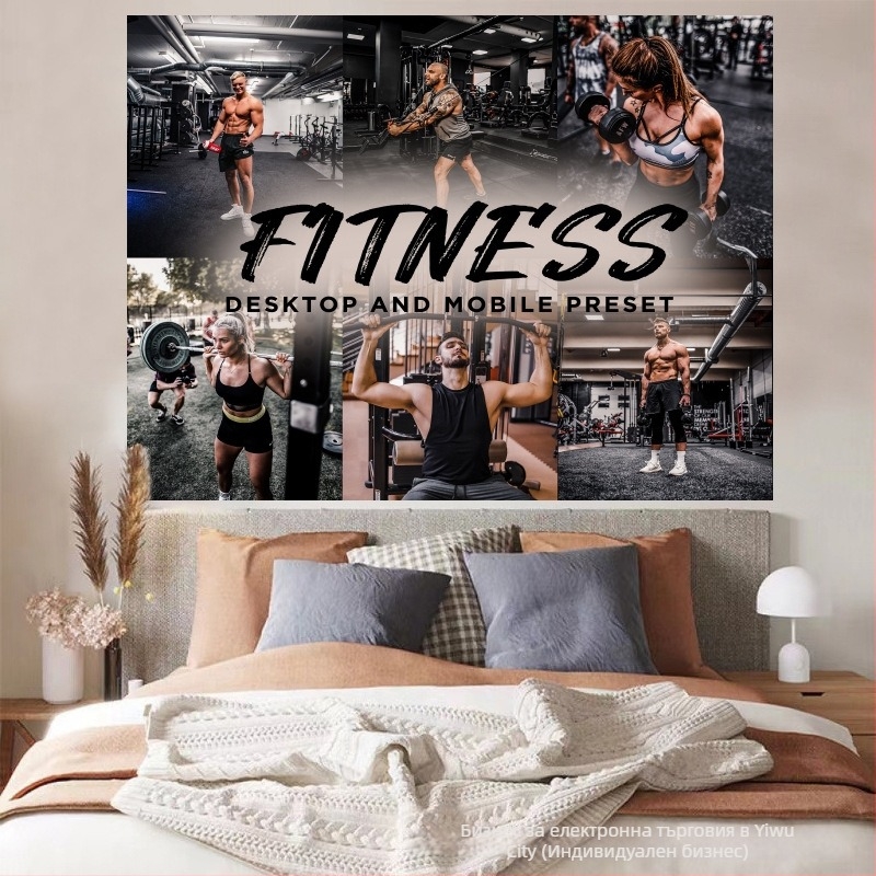 Стенно гоблен — плюшен материал, 100% полиестер, модерен минималистичен стил (цифров термален трансфер; правоъгълна форма)