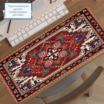 Игрова подложка за мишка с ретро персийски мотив, естествена гума, едностранна, анти-слип, термален трансферен печат, печатано лого, възможност за персонализация