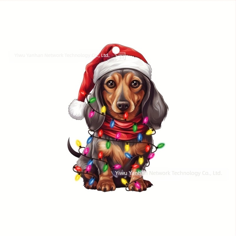 Акрилна коледна кучешка украса за автомобил, интериорна висулка, модерен стил