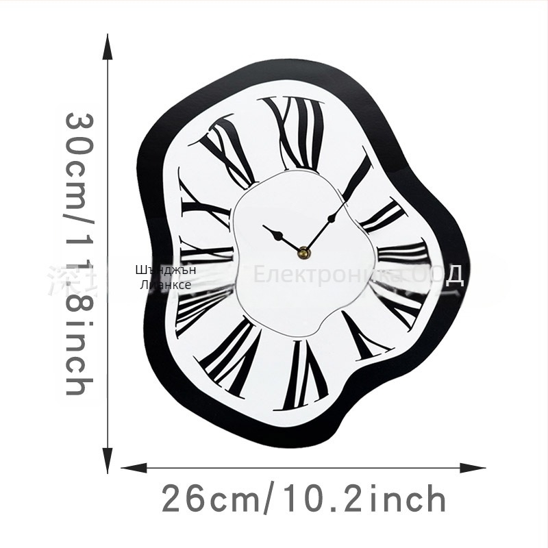 Стенно часовник emoyo E-CY-102 — модерна простота, овална форма, дисплей: стрелки + цифри, корпус от акрил, циферблат органично стъкло, движение с плавен ход