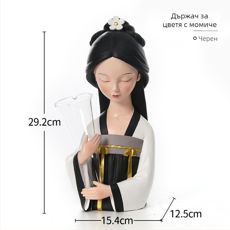 Фигура от смола, дамите от Тан династия, ръчно рисувана, нов китайски стил, домашен декор