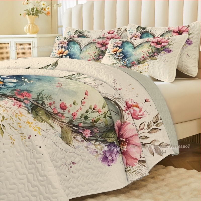 Покривало за легло с дигитален печат, машинно пране, плат от синтетично влакно и пълнеж от обикновени влакна, подходящо за всички сезони, Burberry.