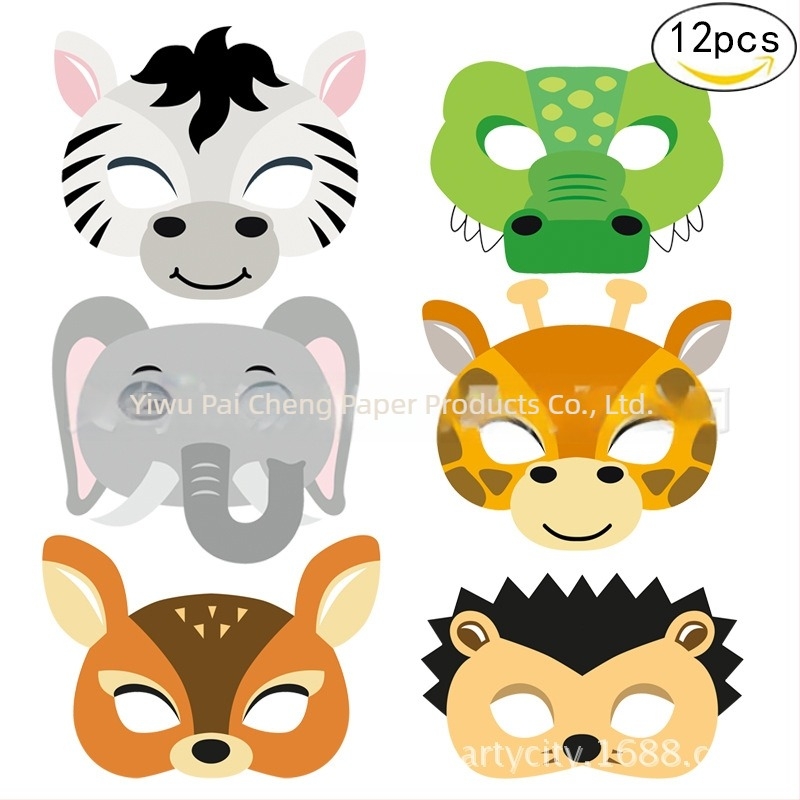 Маски с животни за детски рожден ден — хартиени маски за DIY, стил мил