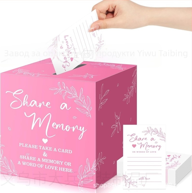Комеморативна кутия за картички за спомени, материал Jammed, стил модерен минимализъм, изработка: печат, подходяща за подарък за рожден ден, завършване и партита