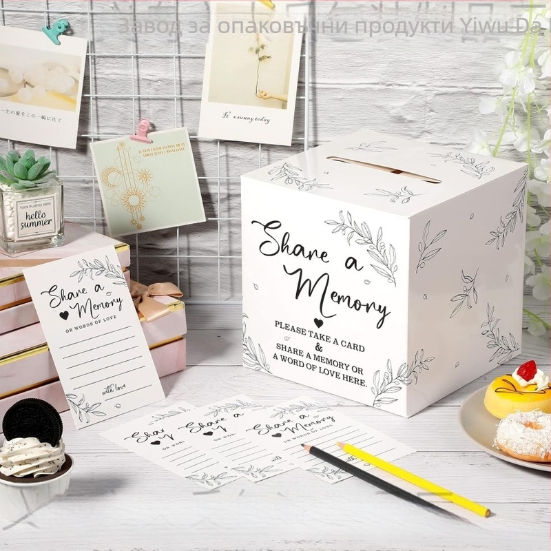 Комеморативна кутия за картички за спомени, материал Jammed, стил модерен минимализъм, изработка: печат, подходяща за подарък за рожден ден, завършване и партита