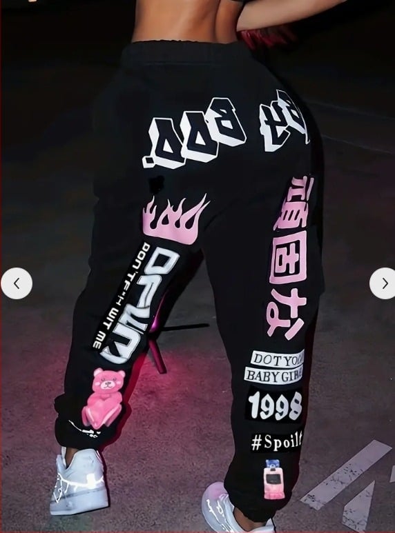 Дамски харем панталони със принт, висока талия, свободен силует, дълги полиестерни панталони, 95% полиестер, есен 2025 издание