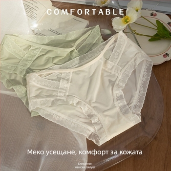 Дамски найлонови бикини бельо, дишащи, плетени, със средна талия, хастар от вискоза, 90–95% найлон, 61–70d