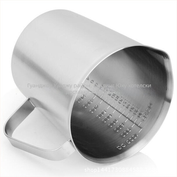 304 неръждаема стомана измервателна чашка с вградена скала за чай с мляко и кафе; различни модели с деления и толеранс ±100 мл.