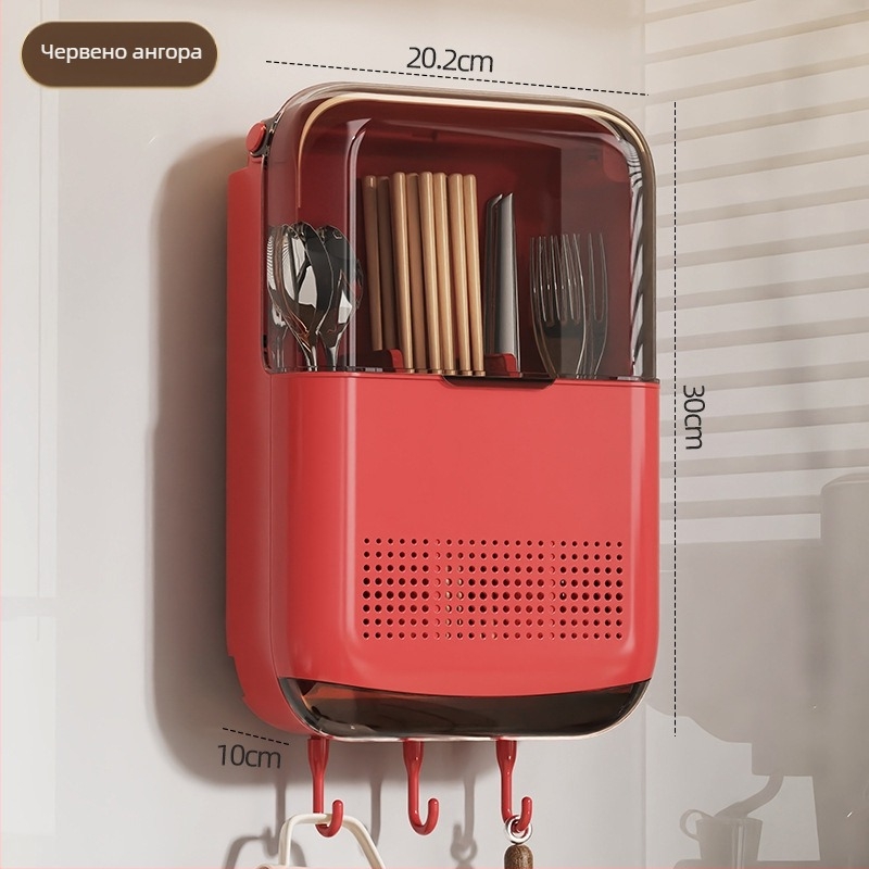 Стилен стенен органайзер за клечки за хранене и кухненски прибори – сгъваем, многофункционален, подвижен, PP материал