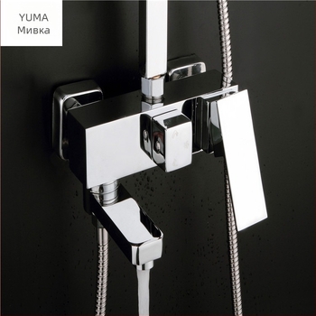 Вградена душ-смесител YM-1900 с керамична касета, медно тяло, работна температура 0–99°C, номинално налягане 0.6 MPa