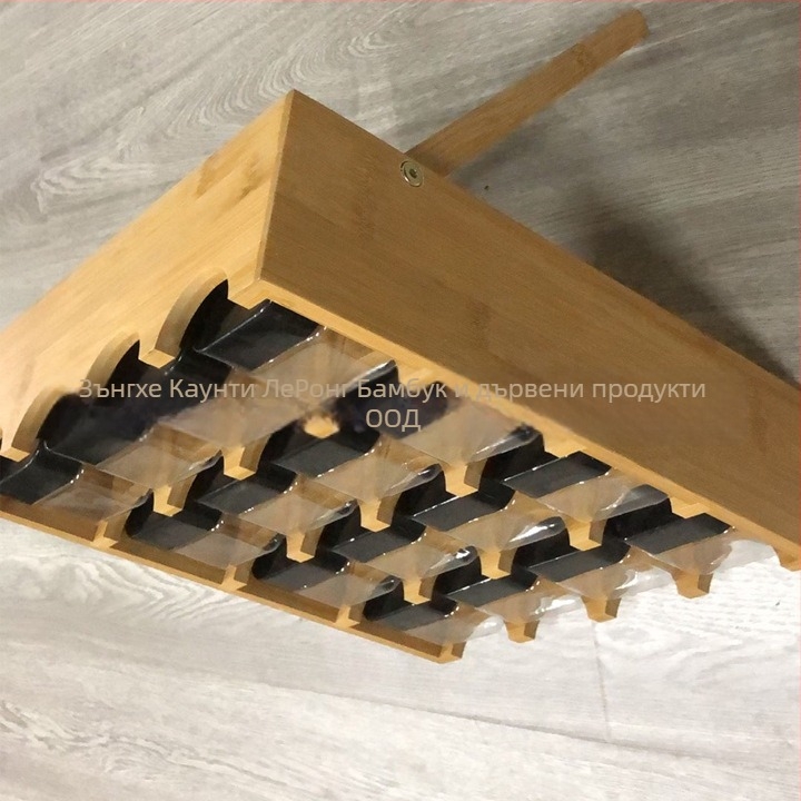 Бамбуков кухненски рафт с 16 отделения за съхранение, мултифункционална поставка за подправки, модерен стил