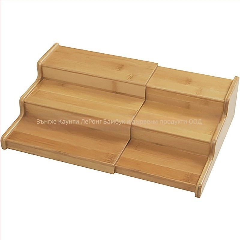 Бамбуков кухненски рафт с 16 отделения за съхранение, мултифункционална поставка за подправки, модерен стил