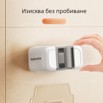 Стенно държач за моп и метла, клип без пробив, пластмасов, модел JBS-TBKZ-Q21G-JWT