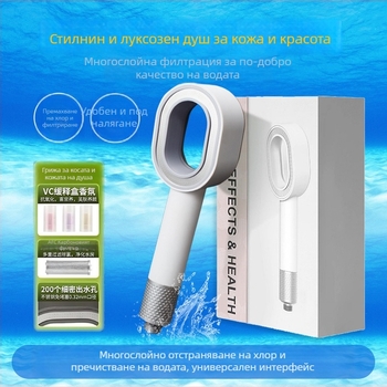 Ръчна душ глава за ароматерапия с филтър от въглеродни влакна | ABS материал | функция: пръскане и дъждовен душ | модел MU-001