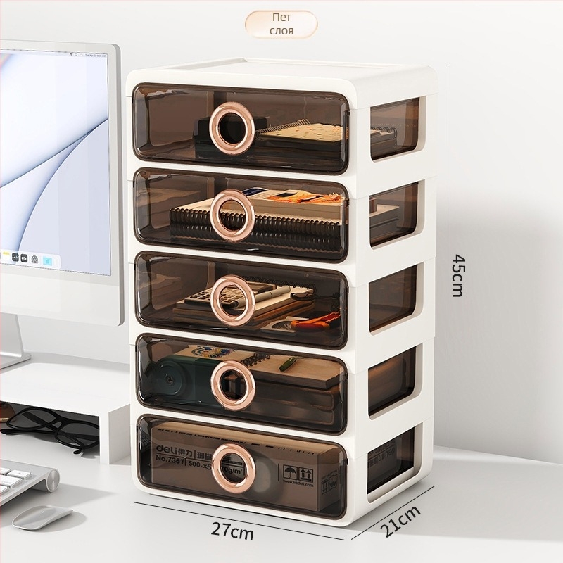 Козметичен органайзер за съхранение с прозрачни чекмеджета – пластмасов настолен организатор за грим и грижа за кожата, Yunshina, Jieyang, 2023