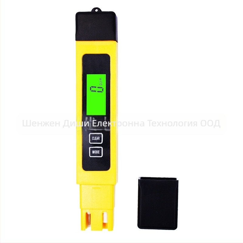 Портативен тестер за водата TDS/EC с подсветка — EC004, 0–9999 ppm, точност ±2%, измерва тежки метали и обща твърдост