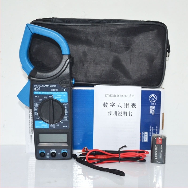 Дигитален клещов мултиметър 266 тип, висока точност, автоматичен диапазон, 50 мм захват, измерване на напрежение до 1000 V, ток до 1000 A, съпротивление 0–20 kΩ