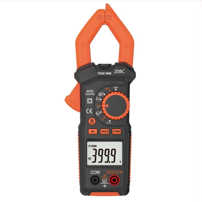 NJTY Умен цифров клампметър, автообхват, 600 A, измерване на температура и капацитет